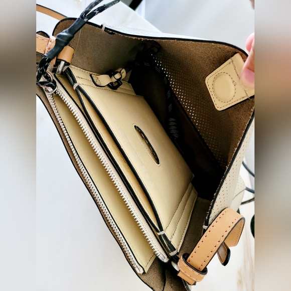 Rag&Bone Passenger Perforated 100%Cow Leather Crossbody Bag Light Sand/Taupe - Picture 10 of 16